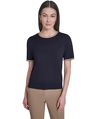 Tommy Hilfiger Women's Short-Sleeve Crewneck Sweater