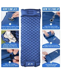 Gnuadz Sleeping Pad Ultralight Inflatable Camping Built-in Pump Hiking Airpad Outdoor Recreation Gear