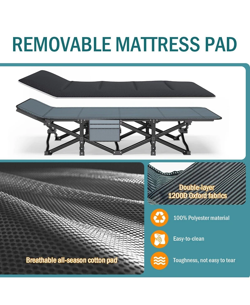 Camping Folding Bed Tent Portable Sleeping Outdoor Office 450Lbs Camping Outdoor Recreation Gear