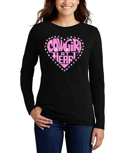La Pop Art Women's Cowgirl at Heart Word Flowy T-Shirt