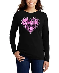 La Pop Art Women's Cowgirl at Heart Word Flowy T-Shirt