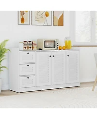 Gouun Modern Buffet Cabinet with 3 Doors and Enclosed Storage