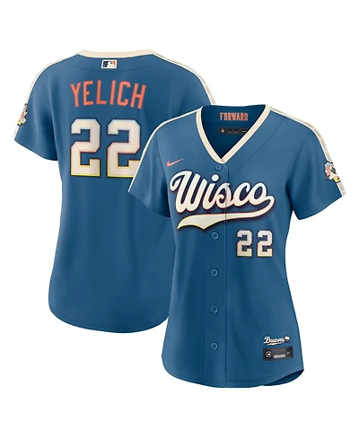 Nike Women's Christian Yelich Mineral Blue Milwaukee Brewers 2026 City Connect Stadium Jersey
