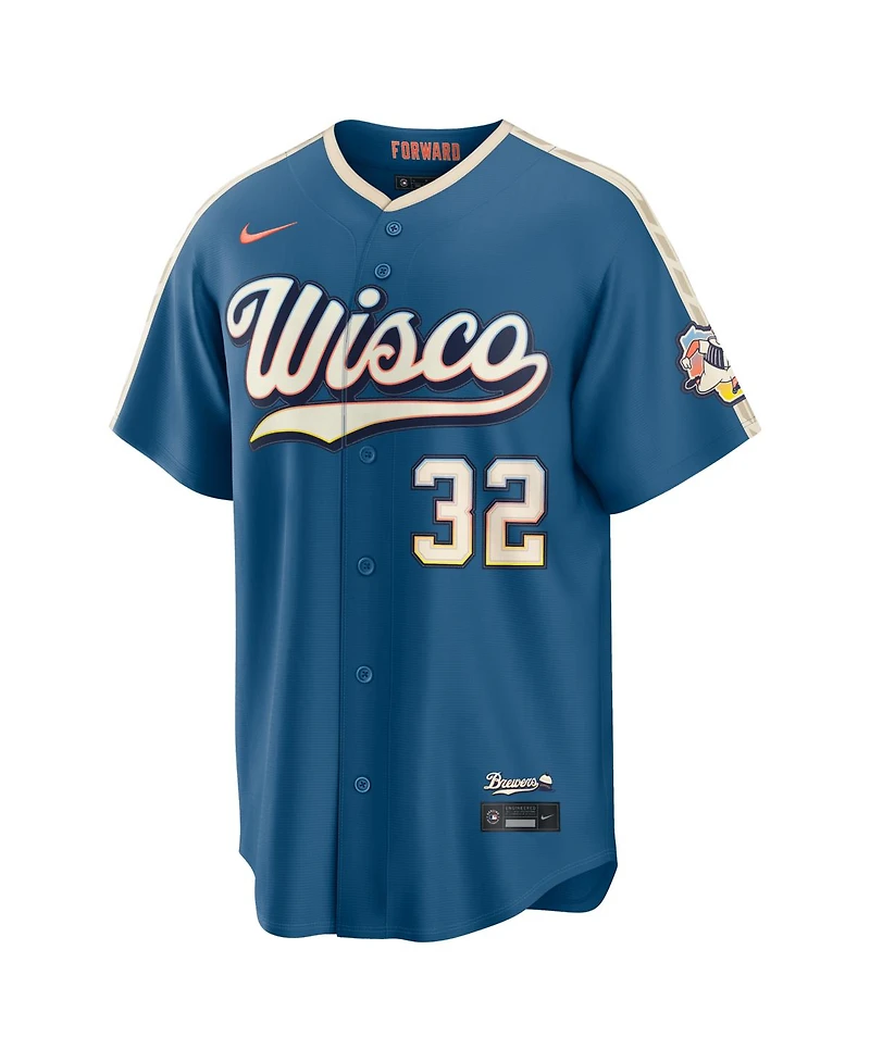 Nike Men's Jacob Misiorowski Mineral Blue Milwaukee Brewers 2026 City Connect Stadium Jersey