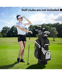 Gymax Golf Cart Bag Molded Lock Top Golf Bag w/14-Way Full Length Dividers 11 Pockets