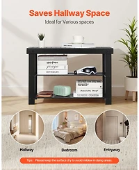 Gouun 3-Tier Bamboo Shoe Rack Bench,286 lbs Capacity