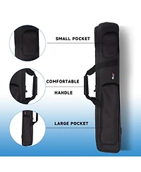 Gse Games & Sports Expert 3x4 Soft Pool Cue Case Billiard Pool Cue Stick Carrying Bag- Holds 3 Butts and 4 Shafts