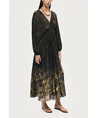 Nocturne Women's Printed Long Sleeve Maxi Dress