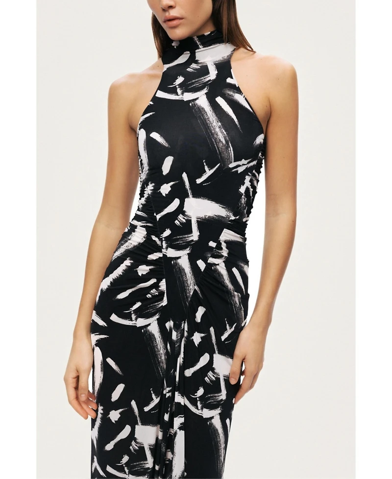 Nocturne Women's Printed Halter Maxi Dress