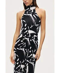 Nocturne Women's Printed Halter Maxi Dress