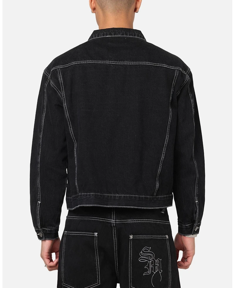 Saint Morta Men's Fray Trucker Denim Jacket