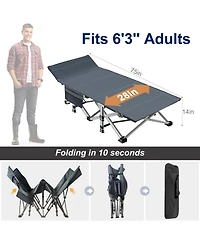 Gnuadz Camping Bed Portable Folding Oxford Heavy-duty With Mat Bag Outdoor Recreation Gear