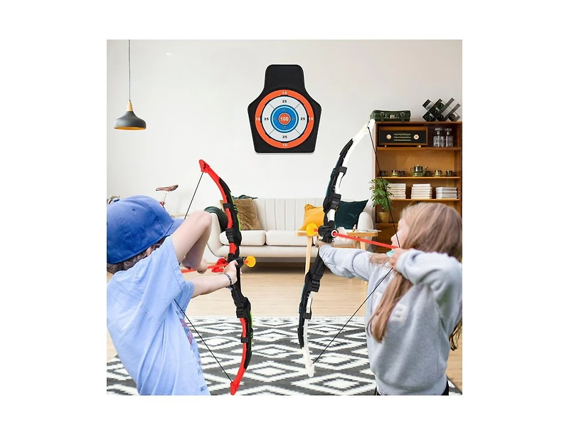 Slickblue Youth Archery Bow Set with Led Light Up Bow and 20 Suction Cup Arrows for Kids