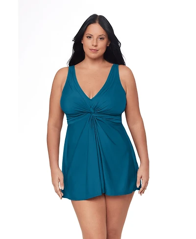 Miraclesuit Women's Plus Must Haves Marais Tummy Control Swimdress