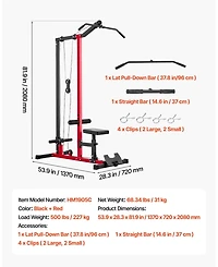 Mecale 2 in 1 Lat Pulldown and Row Cable Machine, 500 Lb Capacity
