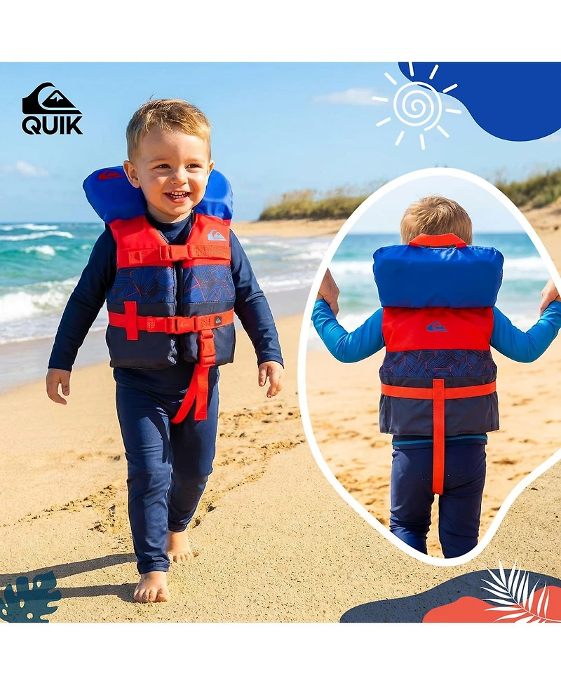 Quiksilver Infant Life Vest Uscg Approved with Quick-Release Buckles and Leg Strap, Upright Flotation and Grab Handle, for Boating, Fishing