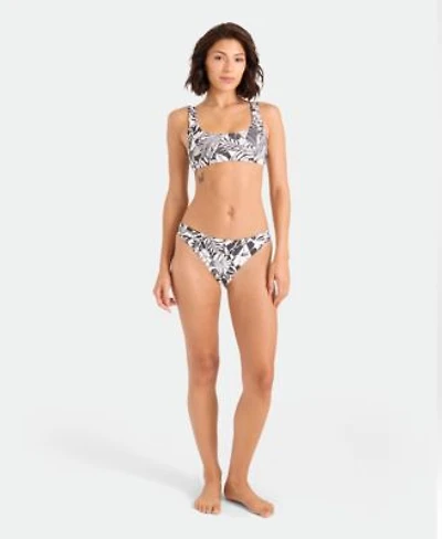 Volcom Womens Tropical Print Reversible Scoop Neck Bikini Top Mid Rise Bottoms