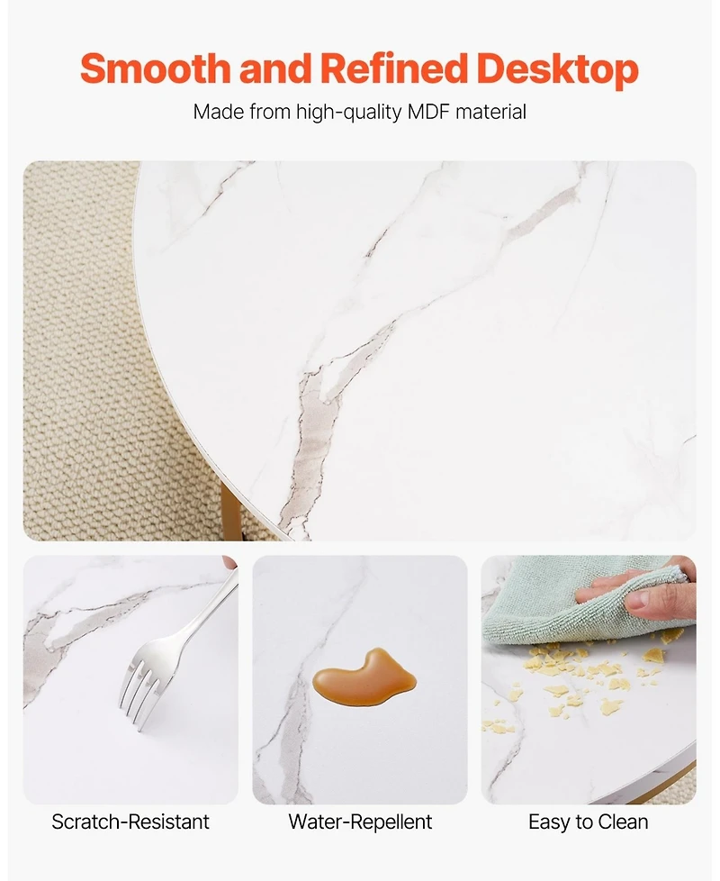 Gouun Round Nesting Coffee Table Set of 2 with Metal Frame