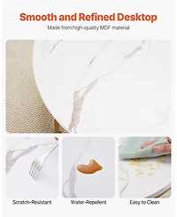 Gouun Round Nesting Coffee Table Set of 2 with Metal Frame