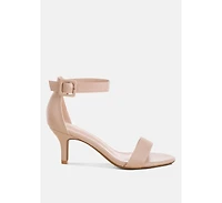 Feruda Faux Leather Kitten Heel Sandals