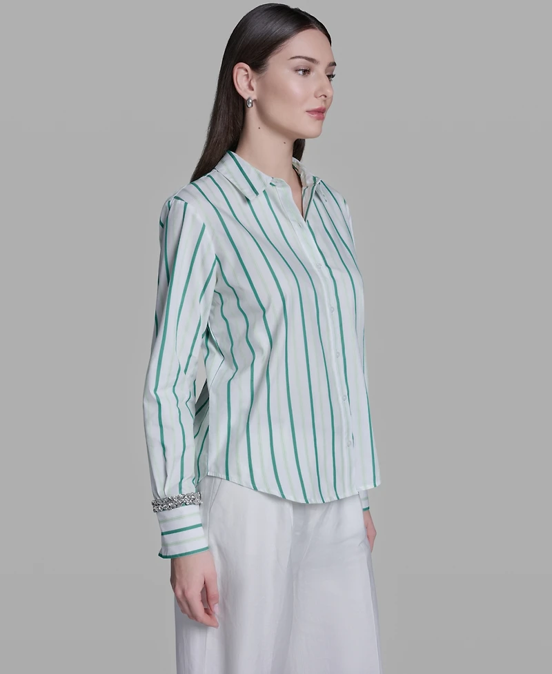 Bcbg Women's Long-Sleeve Collared Neck Shirt