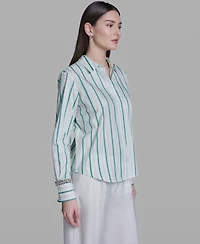 Bcbg Women's Long-Sleeve Collared Neck Shirt