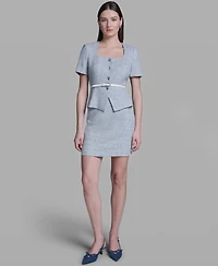 Bcbg Women's Square Neck Belted Jacket