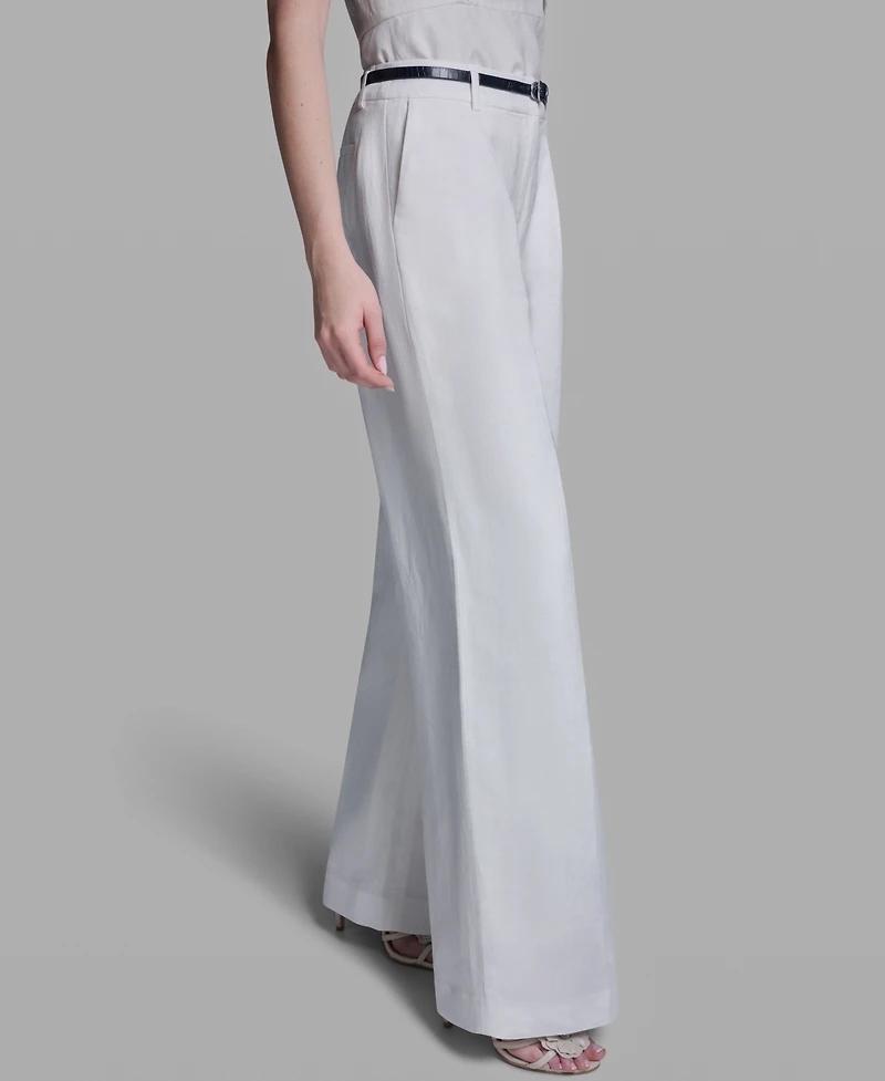 Bcbg Women's High-Rise Wide-Leg Belted Pants