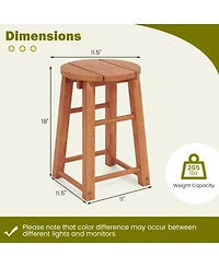 Gouun 18-Inch Wood Bar Stools Set of 2 with Round Seat and Footrest
