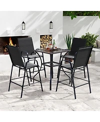 Gouun 29-Inch Fabric Bar Height Stools Set of 2 with Armrests