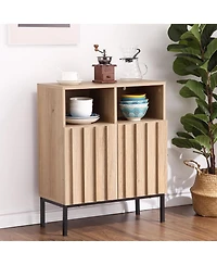 gaomon Buffet Cabinet Sideboard with Adjustable Shelves and Iron Legs Modern Industrial Storage Accent