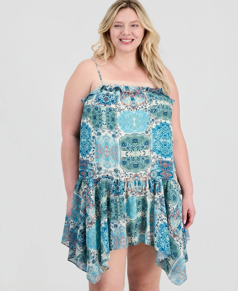 And Now This Trendy Plus Handkerchief-Hem Mini Dress, Macy's Exclusive