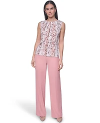 Calvin Klein Women's Pleated Crewneck Sleeveless Top