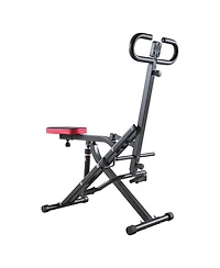 Mecale Deep Squat Rowing Machine, Foldable Glute Trainer with 12-Gear Adjustable Resistance, Home Squat Machine for Glutes & Legs