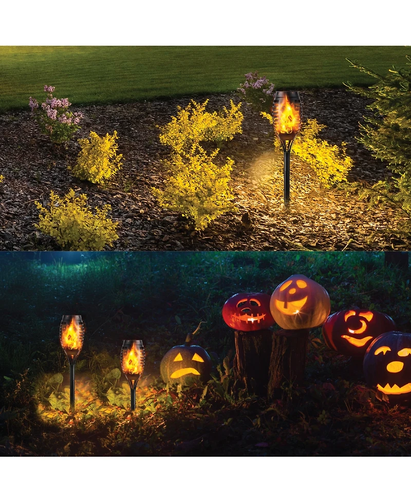 Pack Waterproof Flame Solar Torch Light