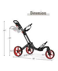 Mecale Folding Golf Push Cart with Swivel Wheel, Scoreboard, Adjustable Handle