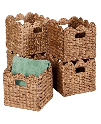 Best Choice Products Scalloped 13 x 13inch Hyacinth Storage Basket Set of 5