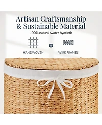 Best Choice Products Half Moon Laundry Hamper w/ Lid, Half Round Laundry Basket, w/ Removable Liner & Handles