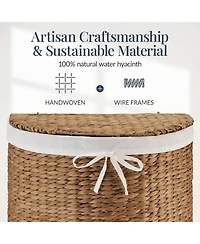 Best Choice Products Half Moon Laundry Hamper w/ Lid, Round Basket, Removable Liner & Handles