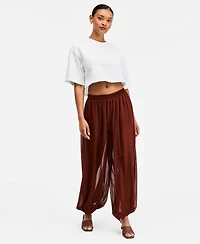 Bar Iii Women's Heavyweight Cropped Cotton T-Shirt