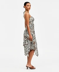 Bar Iii Women's Printed Asymmetric Mesh Midi Dress, Macy's Exclusive