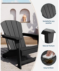 gaomon Modern Hdpe Plastic Adirondack Chair Set of 2 with Side Table - Oversize 380 Lb Poly Lumber Weather Resistant Firepit Chair