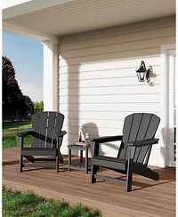 gaomon Modern Hdpe Plastic Adirondack Chair Set of 2 with Side Table - Oversize 380 Lb Poly Lumber Weather Resistant Firepit Chair