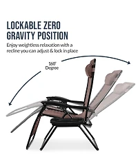 Best Choice Products Set of 2 Extra Wide Zero Gravity Lounge Chair Recliners w/ Cup Holder