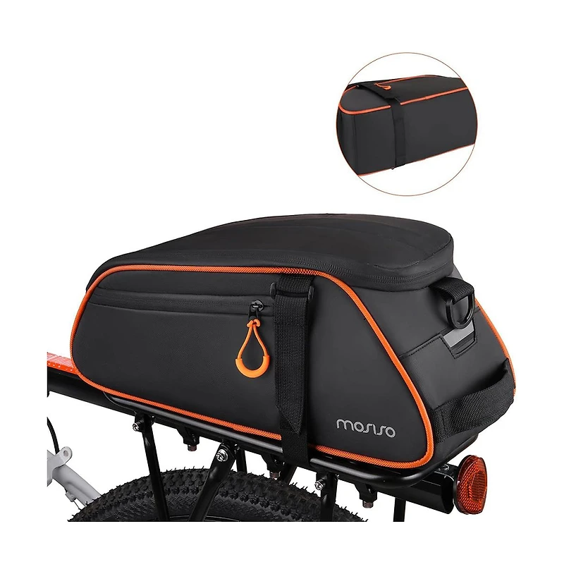Aoligeijs Bike Rack Bag 8L Waterproof Bicycle Rear Trunk Bag Compact Cycling Storage with Shoulder Strap for Commuting Travel