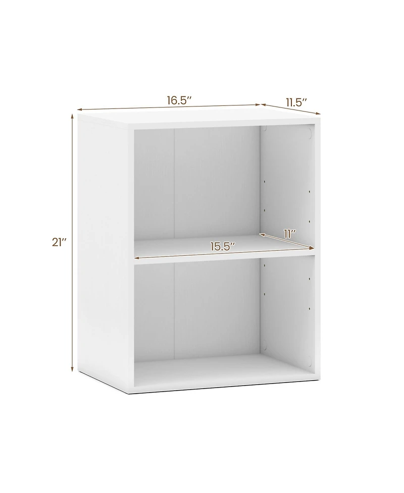 Sugift Two Cube Floor Standing Bookcase with Adjustable Shelf Positions