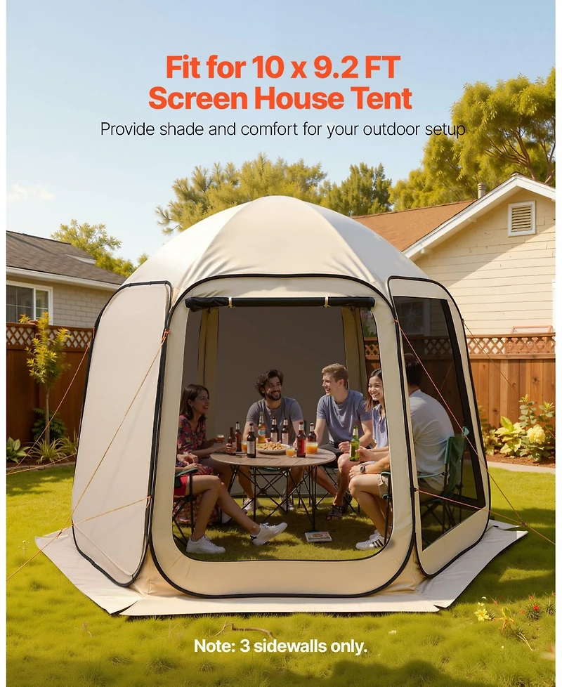 Mecale Sun Shade Covers for 10 x 9.2 Ft Screen House Tent, Pack of 3