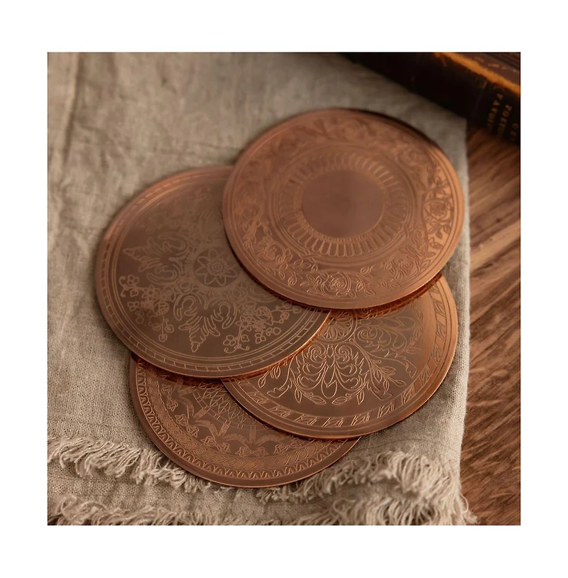 Coppermill Kitchen, Cmk Vintage Inspired Coasters Set - Set of 4