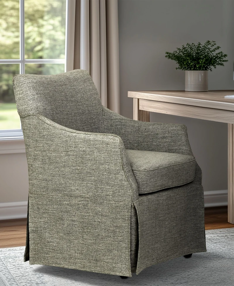 Martha Stewart Collection London 25" Upholstered Skirted Dining Arm Chair