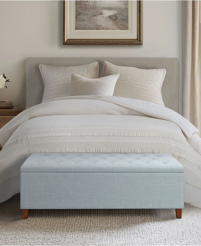 Madison Park Shandra 49" Tufted Top Upholstered Storage Bench